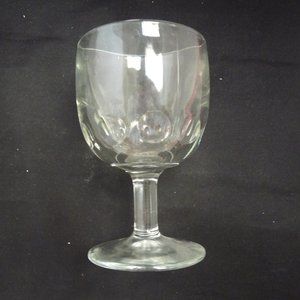 Vintage thumbprint clear water goblet beer glass mid century heavy